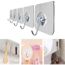 Tp Buğz Süper Güçlü Yapışkanlı Suya Dayanıklı Şeffaf Askı 5li Set Yeniden Kullanılabilir Kancalar
