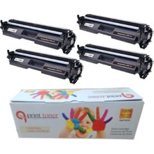 QPrint Hp Çipli 17A CF217A 4'lü Ekonomik Paket Garantili Uyumlu Toner M102A/M120W/M130A Muadil Toner