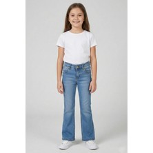 Mutlu Kids Ispanyol Paça Kız Kot Pantolon