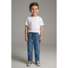 Mutlu Kids Bel Lastikli Erkek Kot Pantolon