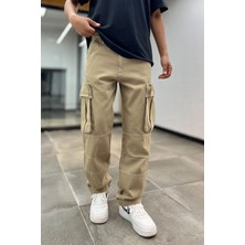 Denim Republic Erkek Kahverengi Baggy Kargo Pantolon