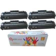 QPrint Hp Çipli CE505A 4'lü Ekonomik Paket Garantili Uyumlu Toner P2030 P2035 P2035N P2055 Muadil Toner