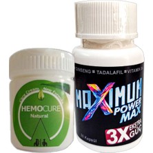 Hemocure Cream 50 ml Özel Karışıım Krem + Maximum Power Max Erkeklere Özel 30 Lu Katılık Boyut ve Zaman Kazandırıcı