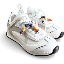 Ahmet Çağlar Prens 208 Kadın Slip On Düz Taban Boncuklu Spor Ayakkabı Beyaz