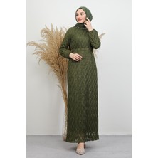 Marya Tesettür Tül Elbise Haki