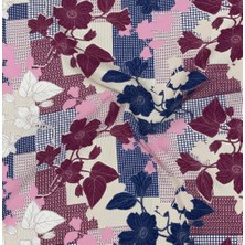 Podyum Baskı Çicekli ve Geometrik Desenli Dijital Baskılı Döşemelik Koltuk Kumaşı, Kırlent, Minder Kumaşı 100X140CM