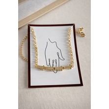 Deesse Latelier GOLD PİNK TAŞ DETAY BARRA BİLEKLİK