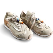 Ahmet Çağlar Prens 208 Kadın Slip On Düz Taban Boncuklu Spor Ayakkabı Kum