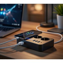 Winnboss Akım Korumalı  Grup Priz USB'li