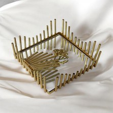 Şahane Home Metal Kare Peçetelik-Gold