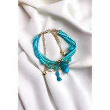 Petek Aksesuar Etnik Bohem Çoklu Bileklik Doğaltaş