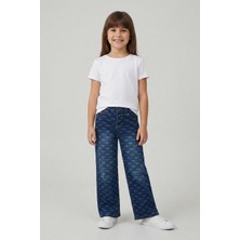 Mutlu Kids Fiyonk Lazerli Kız Kot Pantolon