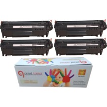 QPrint Hp Çipli Q2612A 12A 4'lü Ekonomik Paket Garantili Uyumlu Toner 1010/1012/1015/1018/1020 Muadil Toner