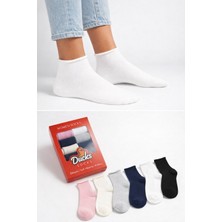Ducks Socks Kadın 6'lı Pamuklu Kutulu Lastiksiz Dikişsiz Iz Bırakmaz Kısa Konç Sıkmayan Çorap