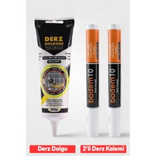 Nzb Derz Dolgu 380 gr Beyaz Kuruyan Su Bazlı Kokusuz Kalıcı Derz Kalemi Beyaz (2'li Set)