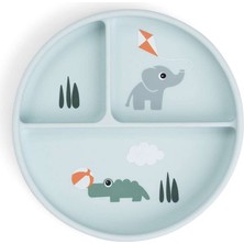 Done By Deer Done by Deer - Playground - Vakumlu Bölmeli Silikon Tabak - Mavi