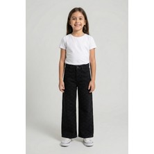 Mutlu Kids Fiyonk Lazerli Kız Kot Pantolon