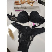 Sofun Sütyen Takımı Siyah Zebra Desenli