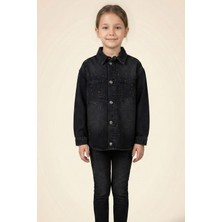 Mutlu Kids Taşlı Kot Gömlek