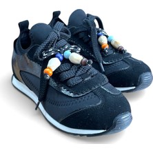 Ahmet Çağlar Prens 208 Kadın Slip On Düz Taban Boncuklu Spor Ayakkabı Siyah