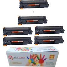 QPrint Hp Çipli CE278A 78A 5 + 1 Ekonomik Paket Garantili Uyumlu Toner P1566 P1606DN M1536 Muadil Toner