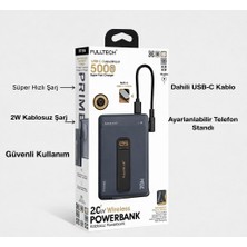 Al-Net FP38 5000 Mah Magsafe Kablosuz Powerbank | 20W Pd Hızlı Şarj, Manyetik Tutucu, Dahili Usb-C Kablo, Çift Çıkışlı Kompakt Tasarım