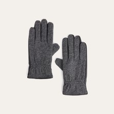 MUDO Mudo Bileği Lastikli Yünlü Eldiven Erkek Antrasit Renk M Beden Kış Sezonu İçin