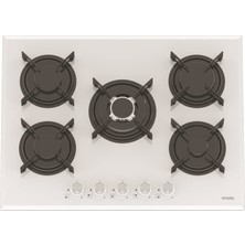 Vinola MOG.7010.111.02 Wok Gözlü Beyaz Cam Ocak - Doğalgaz