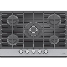 Vinola MOG.7210.111.01 - 70 cm Alüminyum Panelli Siyah Cam Ankastre Ocak - Doğalgaz