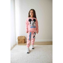 Jeliboom Minnie Detaylı 3 Ip Şardonlu Kışlık Kız Çocuk Alt Üst Takım
