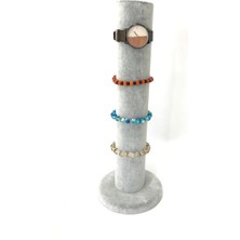 Megass Dekor Süet Kumaş Gri Renk 30 cm Bileklik - Saat Sergileme Standı
