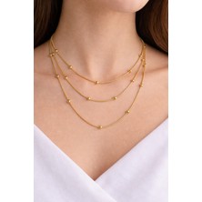 Yush Aksesuar Üçlü Toplu Çelik Kolye