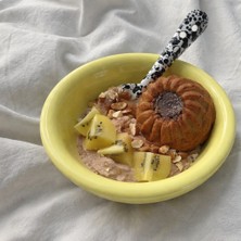 Beige & Stone Seramik Donut Bowl Kase Sarı