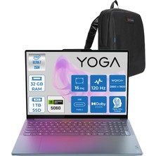 Lenovo Yoga 9 16IAH10 Pro Aura Edition Intel Ultra Core 7 255H 32GB 1tb SSD 8GB/RTX5060/GDDR7 16" 2.8k Wqxga+ OLED 1100NITS 120Hz Freedos Taşınabilir Bilgisayar 83L0002LTRF10 + Zettaçanta