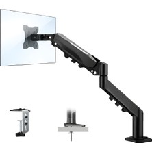 CoverZone 17–32 Inç Amortisörlü Tekli Pivot Monitör Kolu, Gazlı Yaylı, 2–9 Kg, Çift MONTAJ,360° DÖNER,VESA,F80