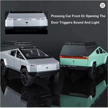 Hepsilazım Die Cast Sesli Işıklı Çek Bırak Kapısı Açılan Metal Kasa Tesla Cybertruck 24 cm