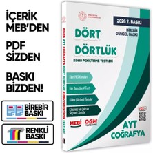 Karakutu Yayınları 2026 YKS-AYT MEBİ-OGM Dört Dörtlük Coğrafya Pekiştirme Testi A4 Renkli Soru Bankası BASKI ÜCRETİ