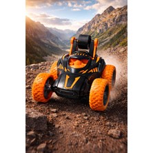 Canda Oyuncak Çılgın Akrobatik Uzaktan Kumandalı Şarjlı Araba 360 Derece Döndürme Turuncu