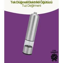 Argesco Mühendislik Elektrikli Baharat Öğütücü Pilli Paslanmaz Çelik Otomatik Tuz Karabiber Değirmeni
