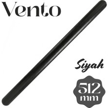 Badem10 Vento Mat Siyah Düz Çekmece Kulp 512 mm Uzun Metal Dolap Gardırop Mutfak Banyo Kulbu Modern Tasarım