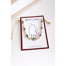 Deesse Latelier GOLD BAKLAVA FORM AZURE BİLEKLİK