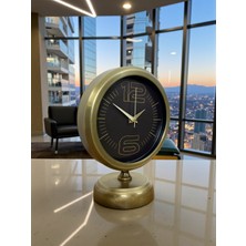 Zentime Retro Modern Tasarım 25 x 20 cm Metal Masa Saati