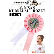 Artlantis 23 Nisan Kurdelalı Rozet 1 Adet Yaka Rozeti Çocuk Bayram Etkinlik 15 cm
