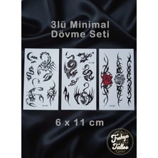 Trakya Tattoo 1-2 Hafta Kalıcı Minimal 3 Adet Geçici Dövme