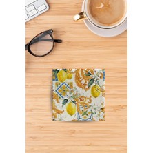 Begoloni Baskılı Doğaltaş Bardak Altlığı - Doğal Taş Bardak Altı