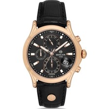 Hislon MS201R-04BR Fonksiyonlar Aktif Safir Çizilmez Cam Siyah Renk Erkek Kol Saati