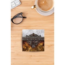 Begoloni Baskılı Doğaltaş Bardak Altlığı - Doğal Taş Bardak Altı