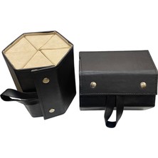 A Kalite Deri-Süet Katlanabilir Gözlük Çantası / Gözlük Kabı 6 Lı Siyah