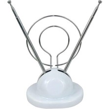 Tv Üstü Beyaz Dünya V Anten Sehpalı