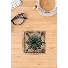 Begoloni Baskılı Doğaltaş Bardak Altlığı - Doğal Taş Bardak Altı